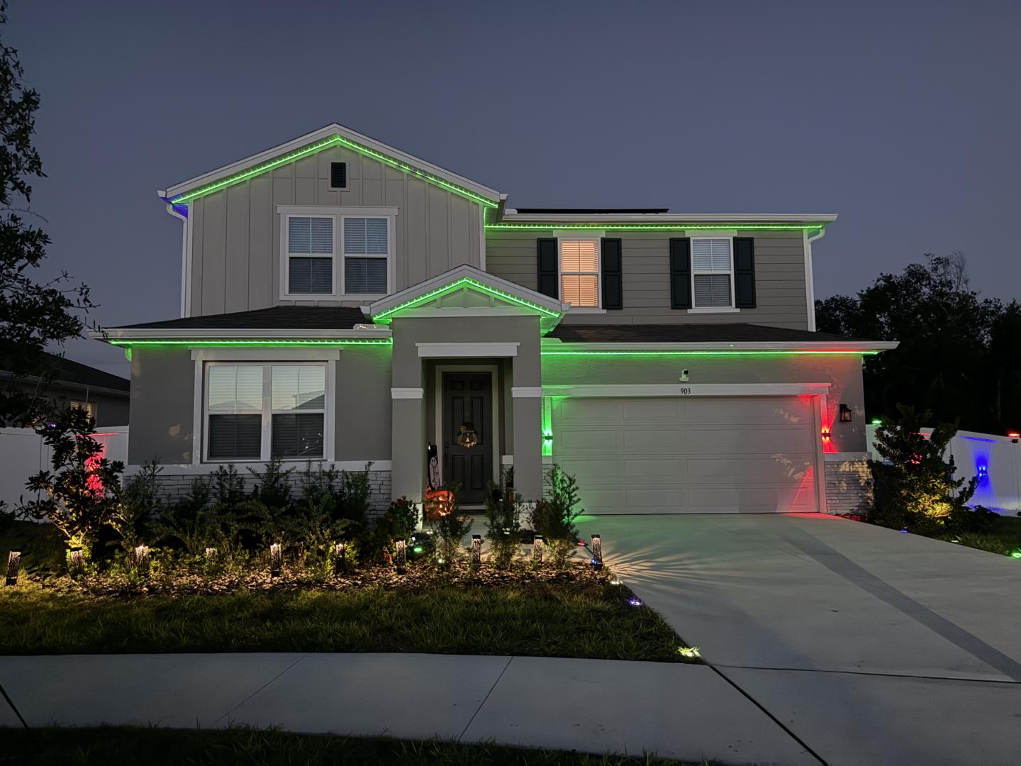 Permanent lighting installed on a Central Florida home